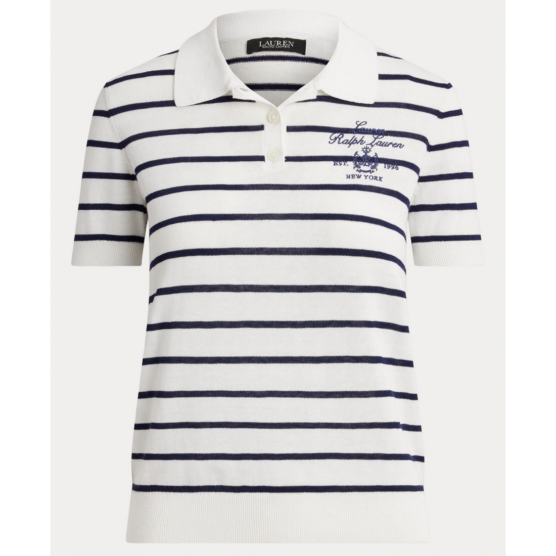 'Striped Slim-Fit Polo Sweater' pour Femmes