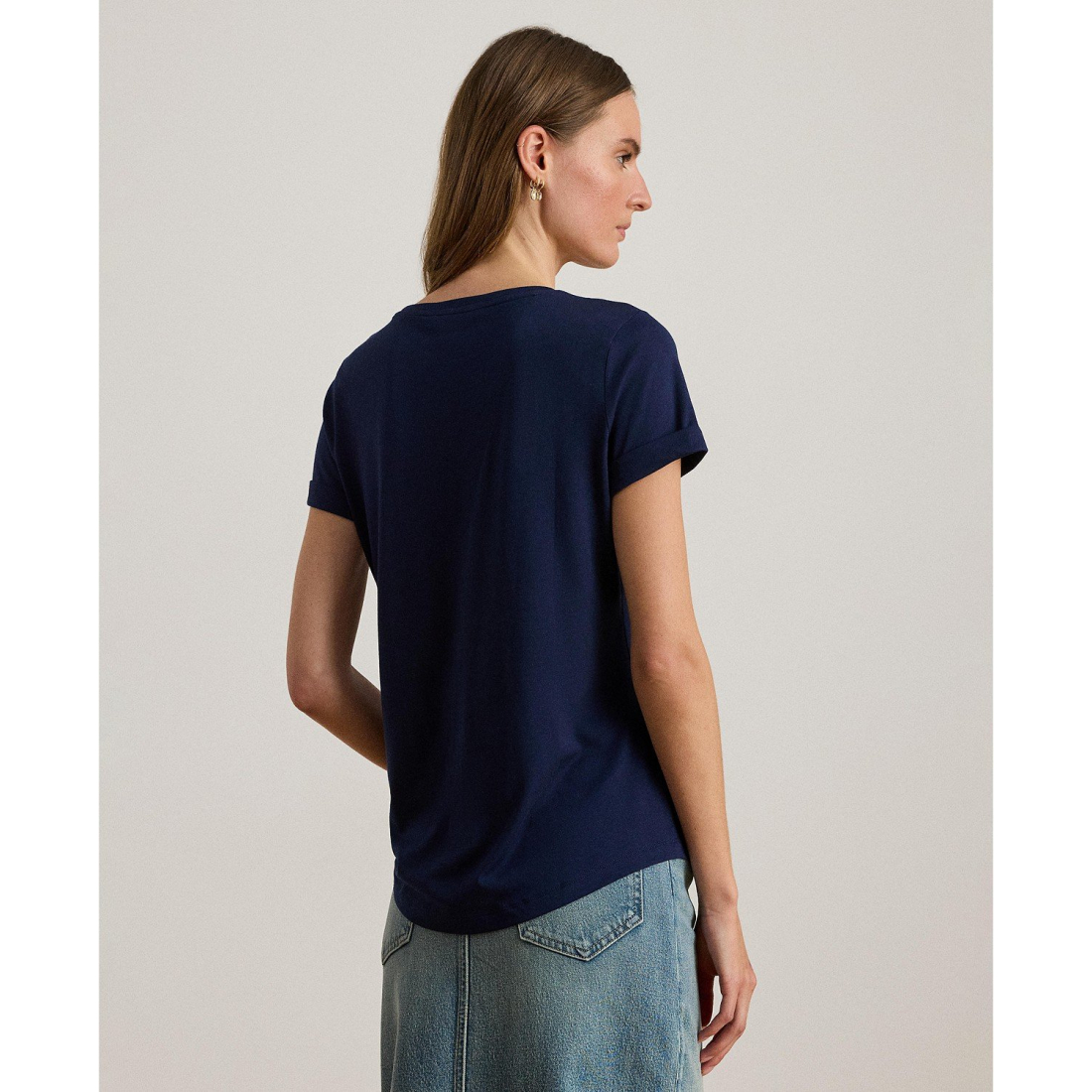 'Crewneck Embroidered-Logo T-Shirt' pour Femmes