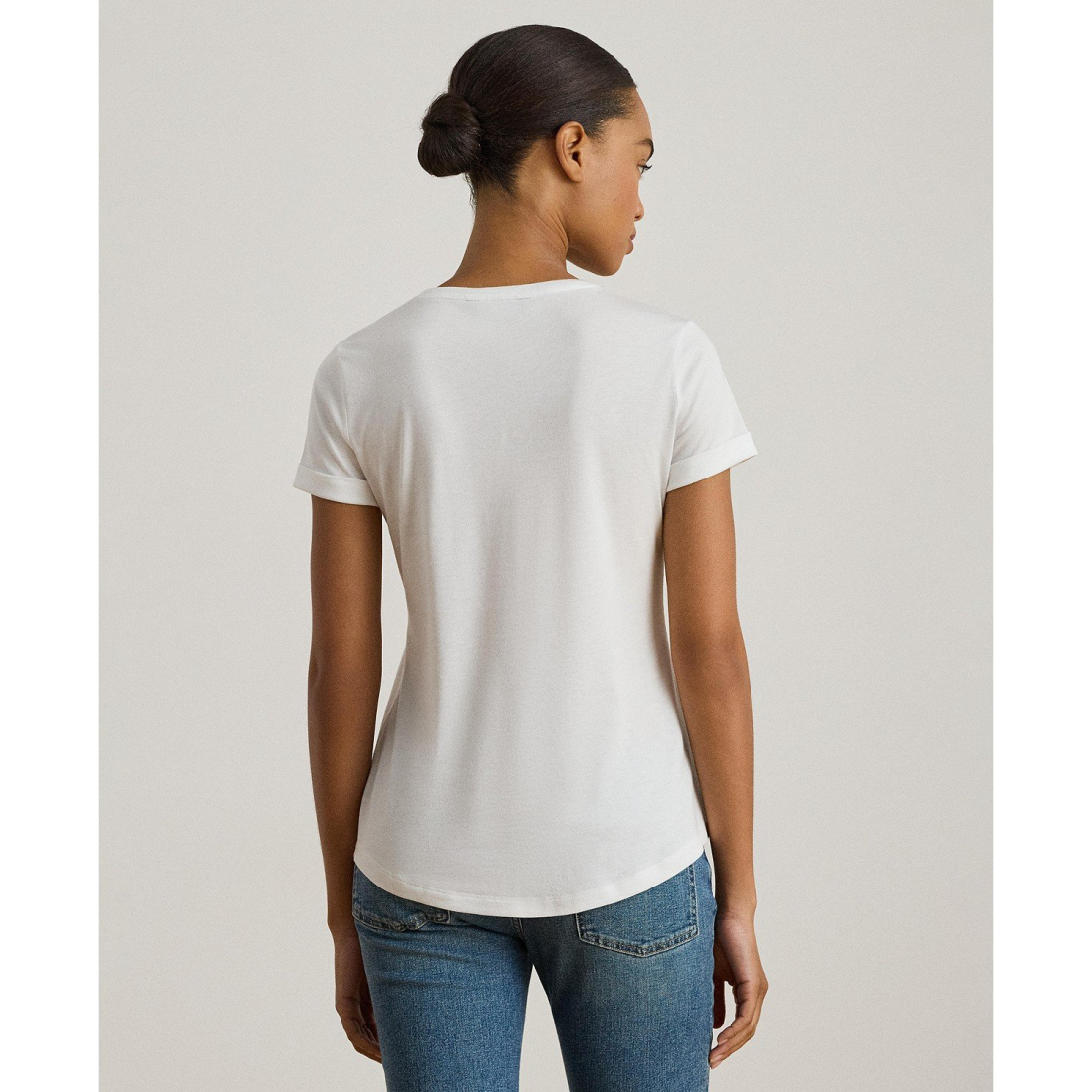 'Crewneck Embroidered-Logo T-Shirt' pour Femmes