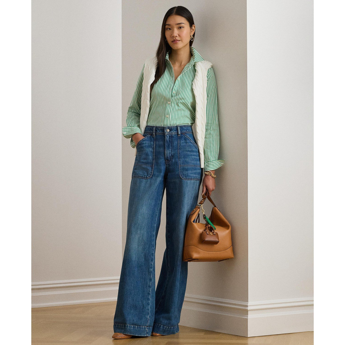 'Striped Long-Sleeve Shirt' pour Femmes