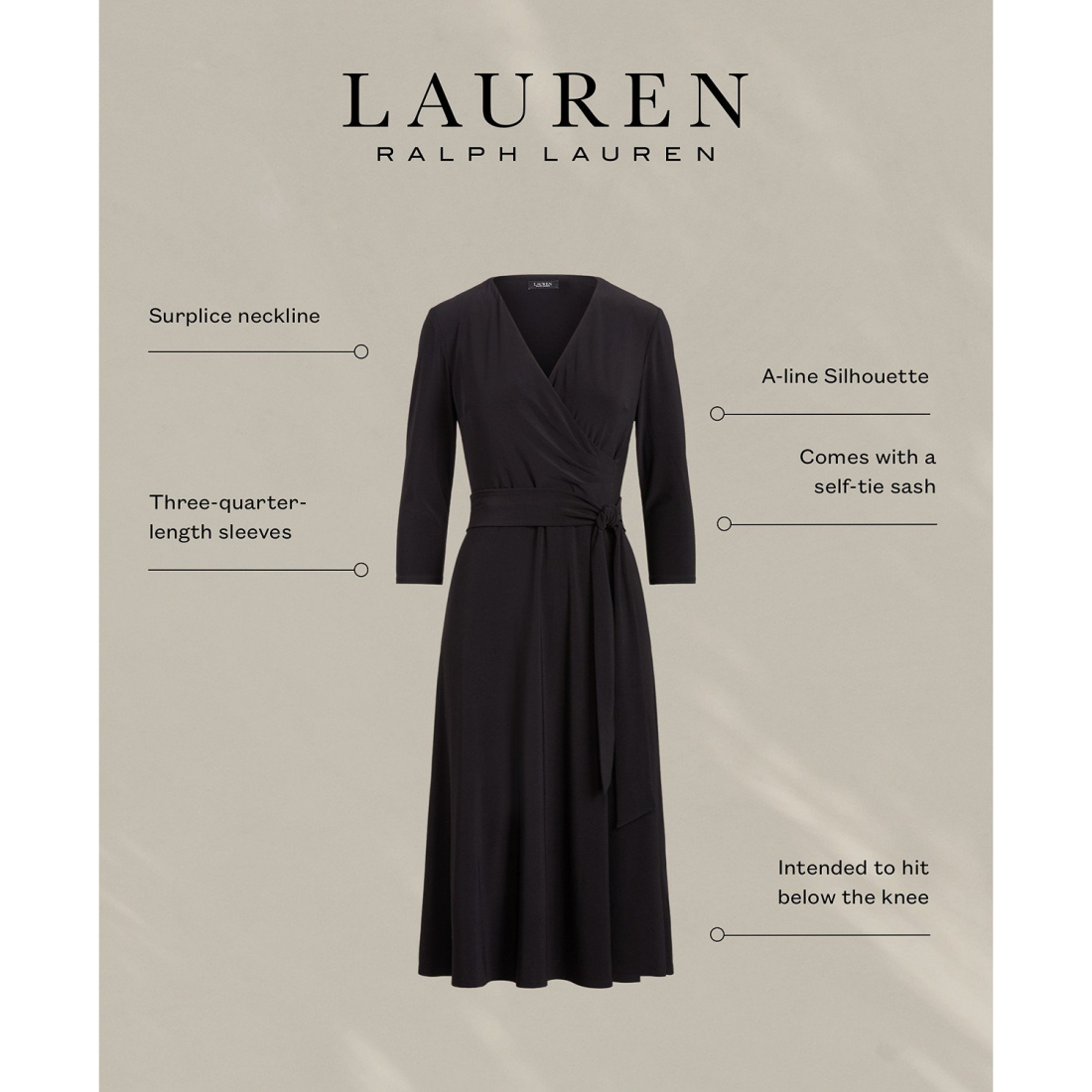 'Surplice Jersey Dress' pour Femmes