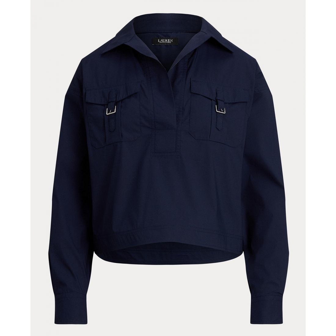 'Buckle-Trim Cotton-Blend Shirt' pour Femmes