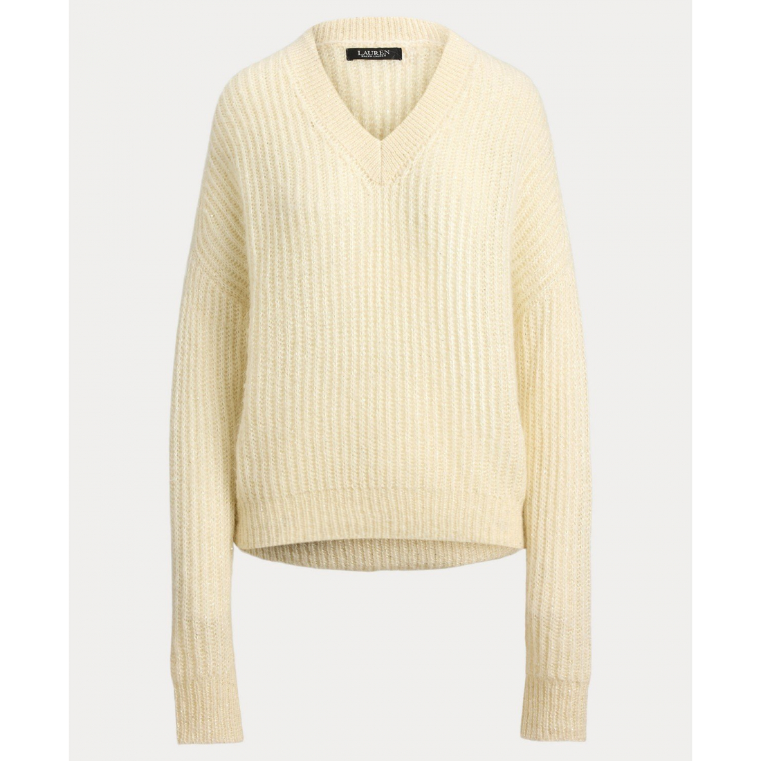 'Sequined Rib-Knit V-Neck Sweater' pour Femmes