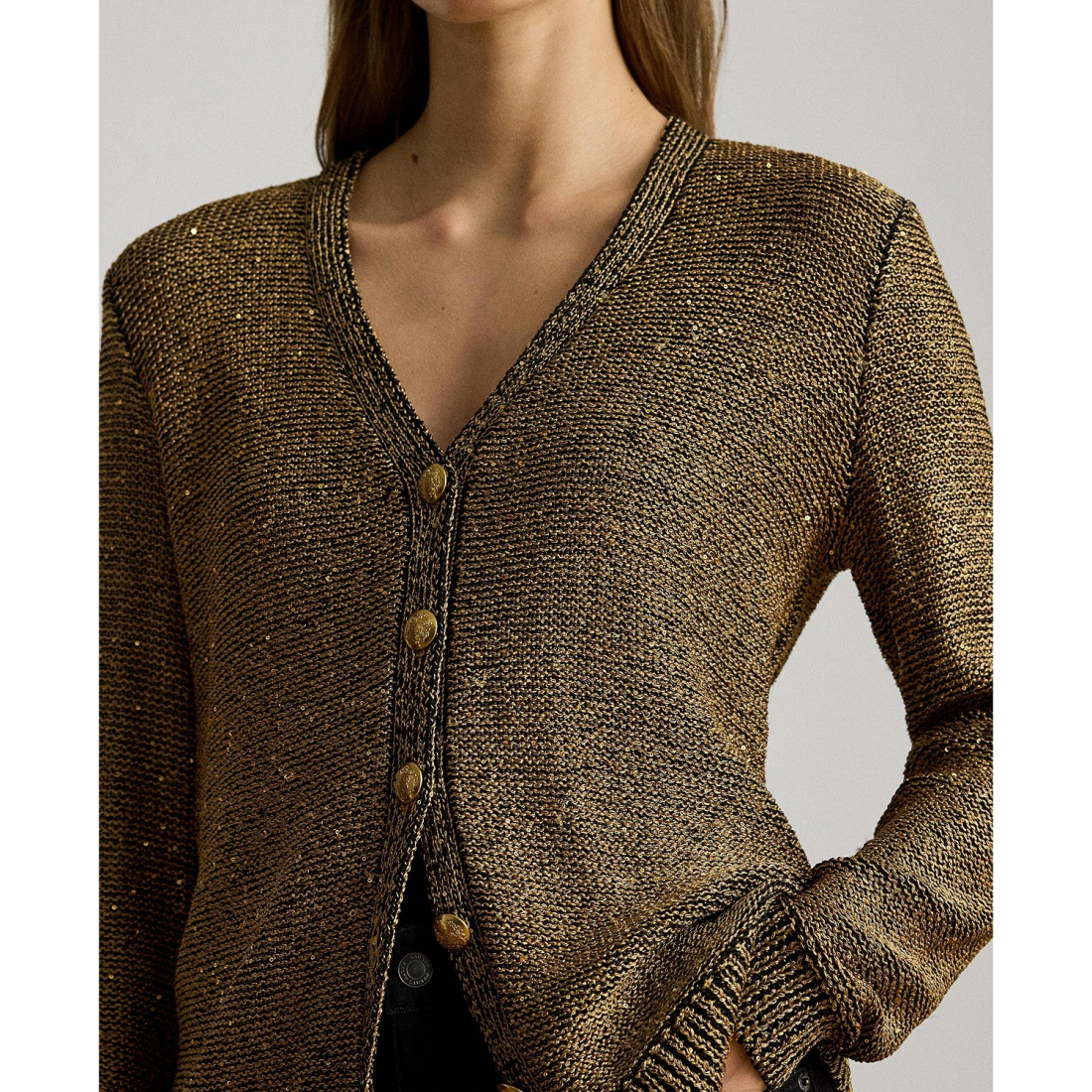 'Sequin Long Sleeve Cardigan' pour Femmes