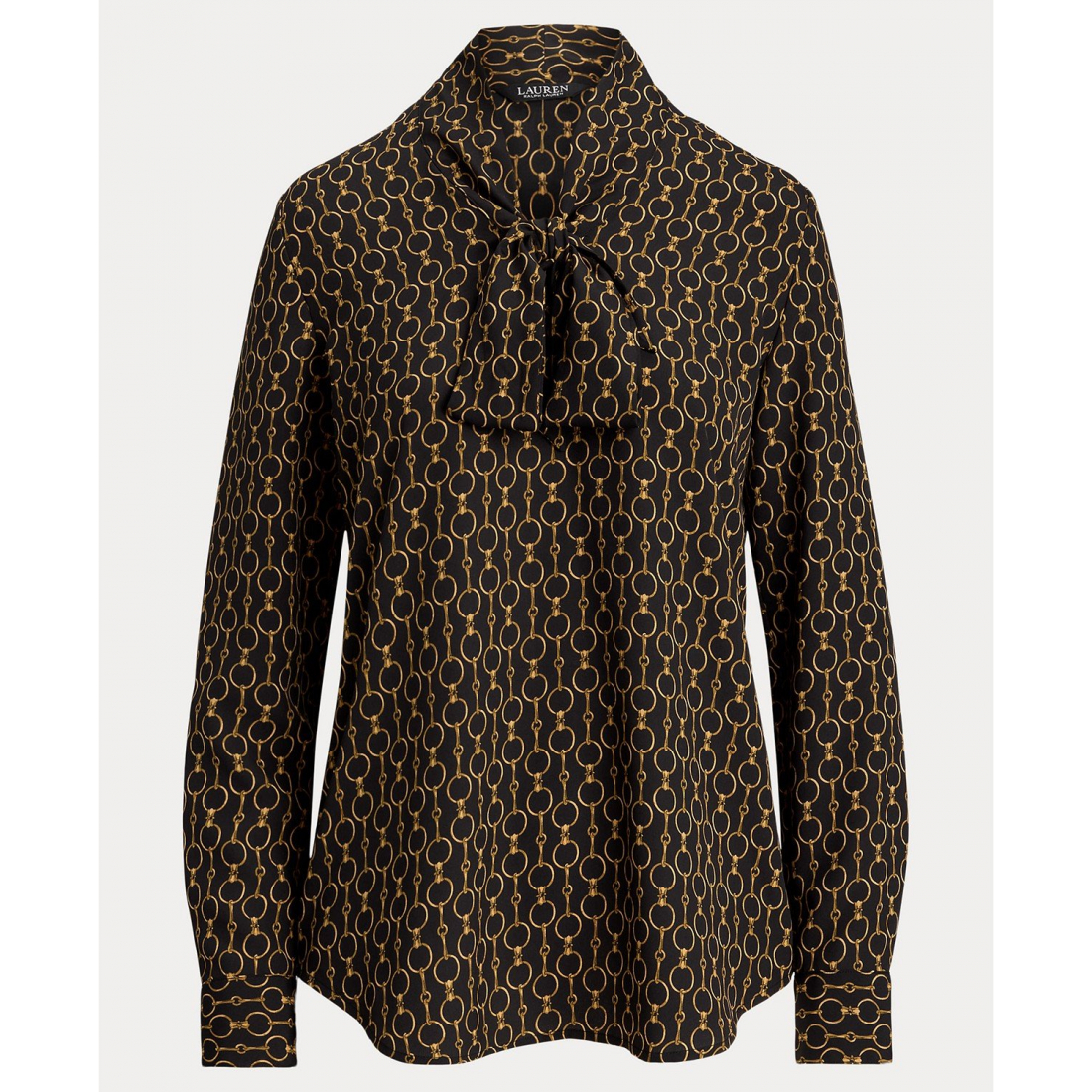 'Chain-Print Tie-Neck Blouse' pour Femmes