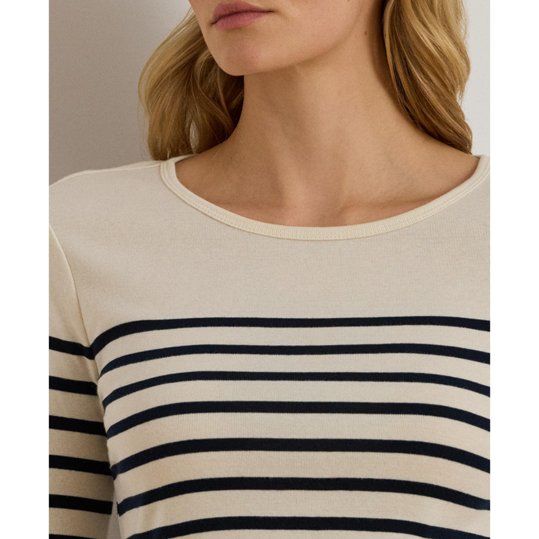 'Striped Cotton Long-Sleeve Tee' pour Femmes