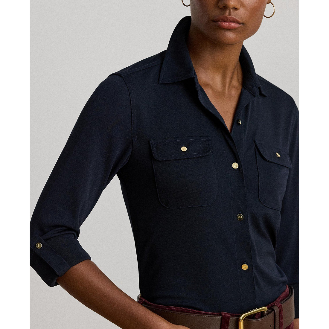 'Roll-Tab-Sleeve Cardigan' pour Femmes