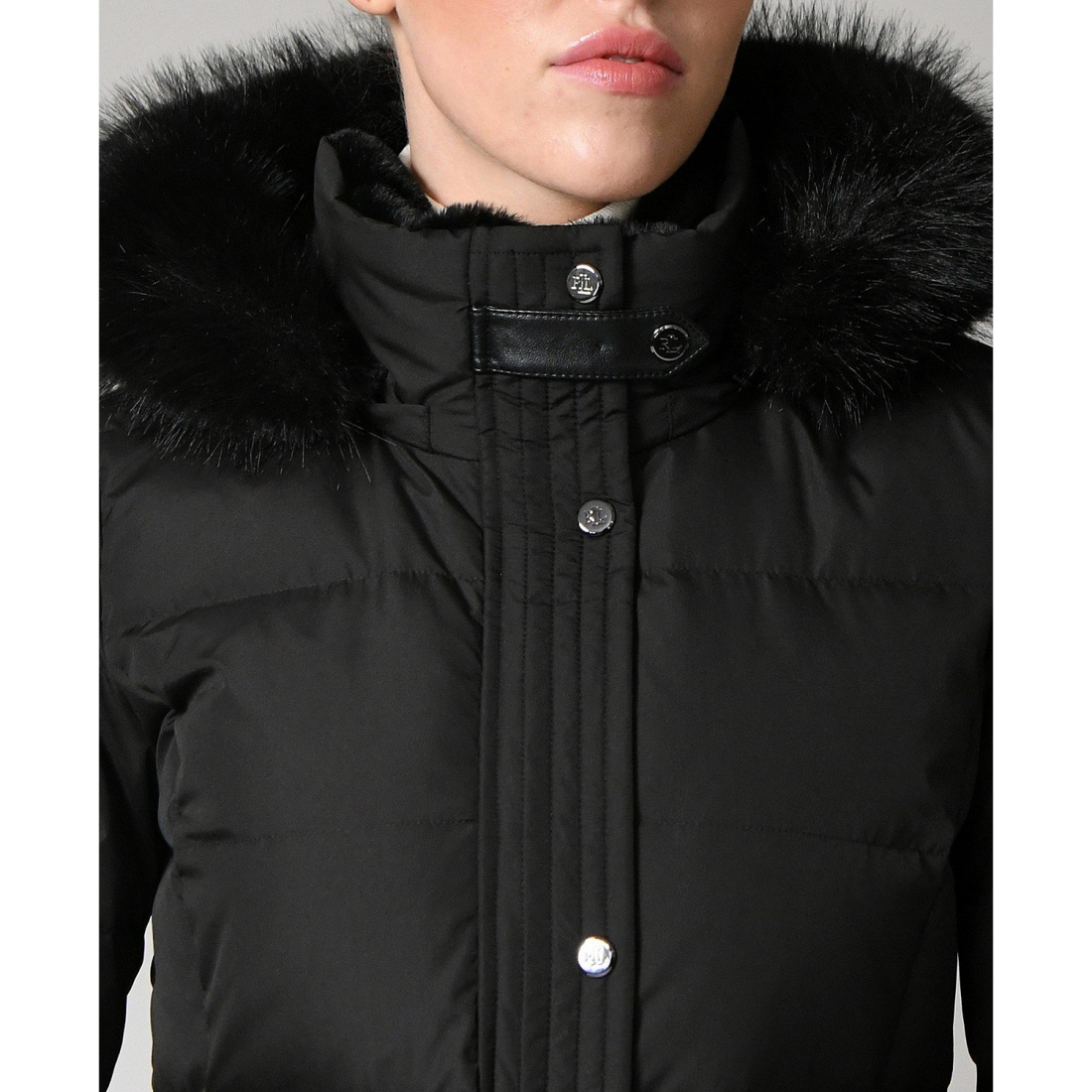 'Faux-Fur-Trim Maxi Puffer Coat' pour Femmes