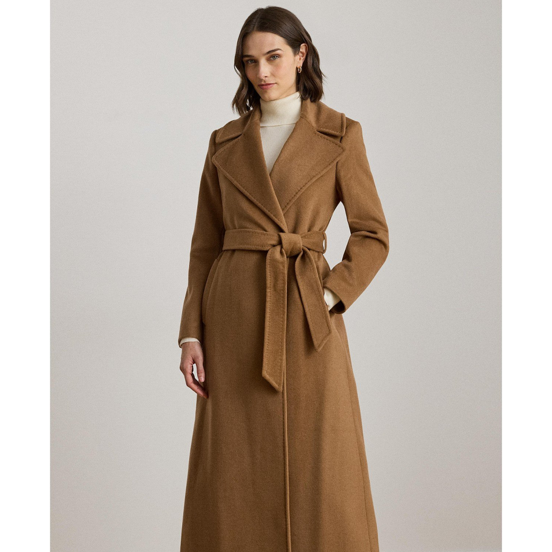 'Stitch-Trim Notch-Collar Belted Coat' pour Femmes