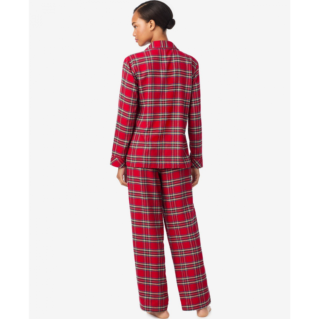 'Long Sleeves Notch Collar Pajama Set' pour Femmes