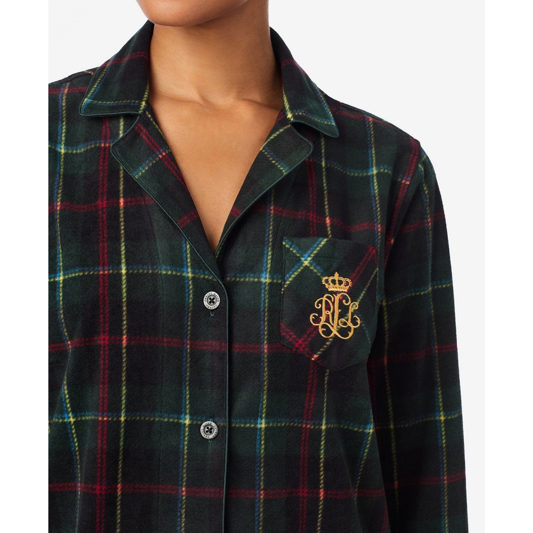 'Long Sleeves Notch Collar Pajama Set' pour Femmes