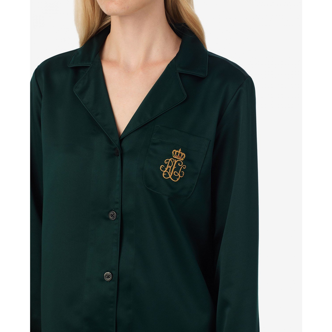 'Long Sleeves Notch Collar Pajama Set' pour Femmes