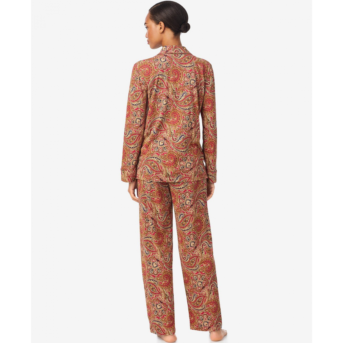 'Long Sleeves Notch Collar Pajama Set' pour Femmes