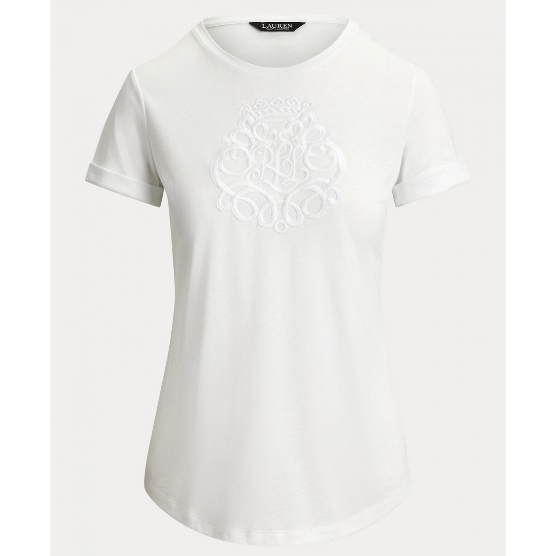 'Crewneck Embroidered-Logo T-Shirt' pour Femmes