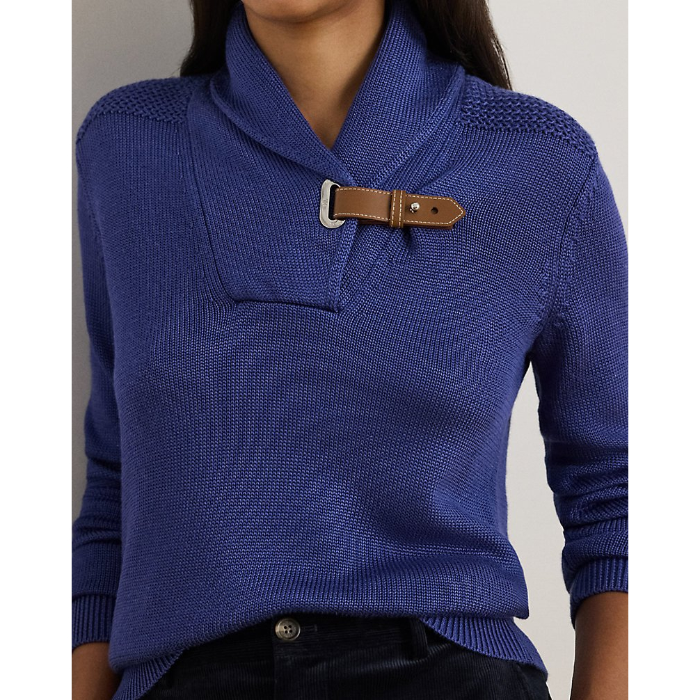 'Buckle-Trim Cotton-Blend Sweater' pour Femmes
