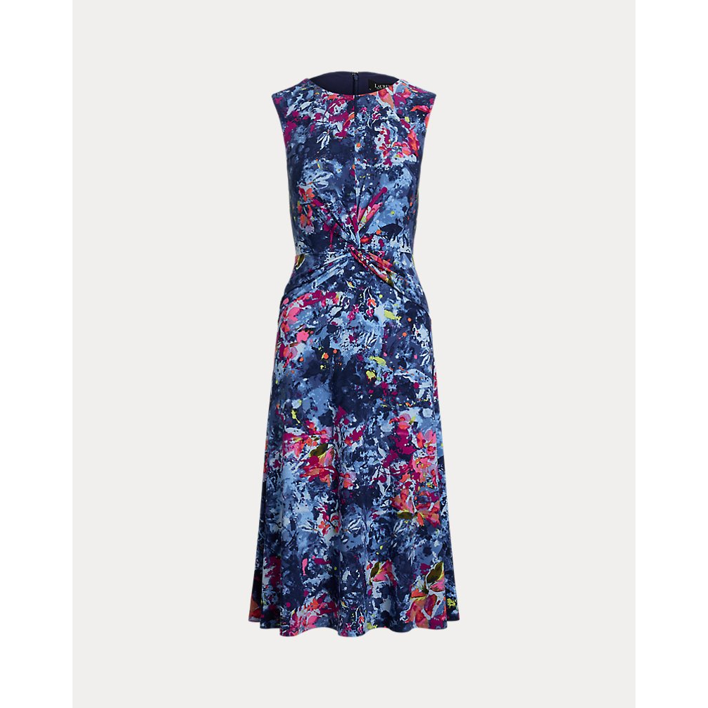 'Print Twist-Front Jersey Dress' pour Femmes