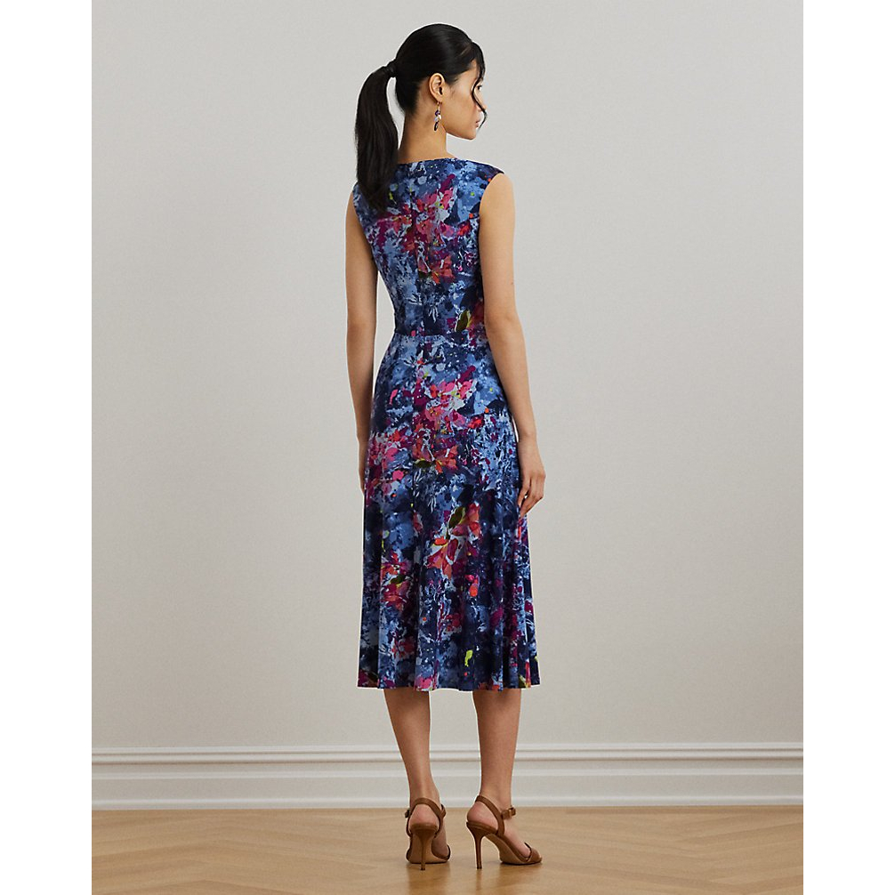 'Print Twist-Front Jersey Dress' pour Femmes