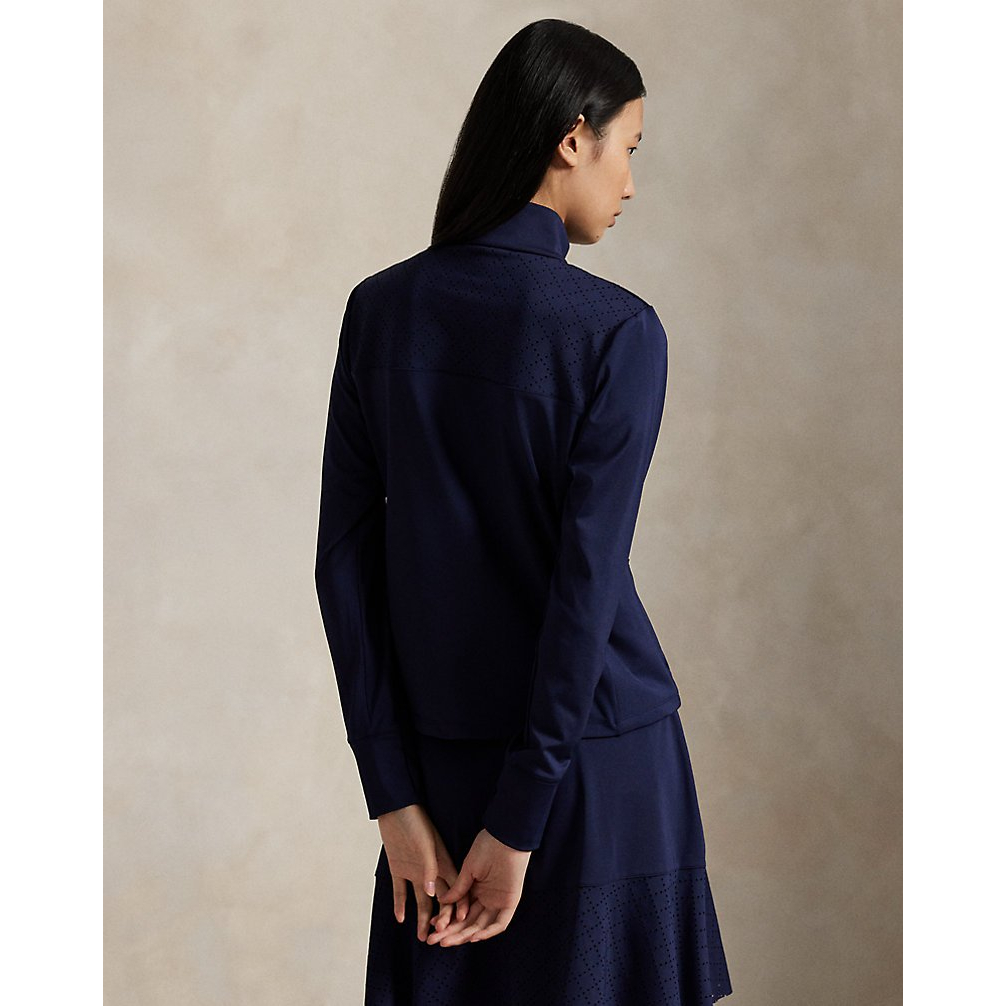 'Eyelet-Panel Interlock Quarter-Zip' pour Femmes