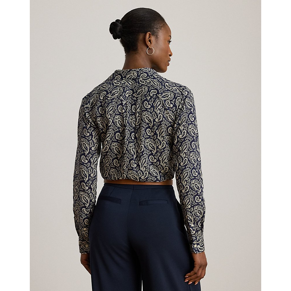 'Classic Fit Paisley Cotton Voile Shirt' pour Femmes