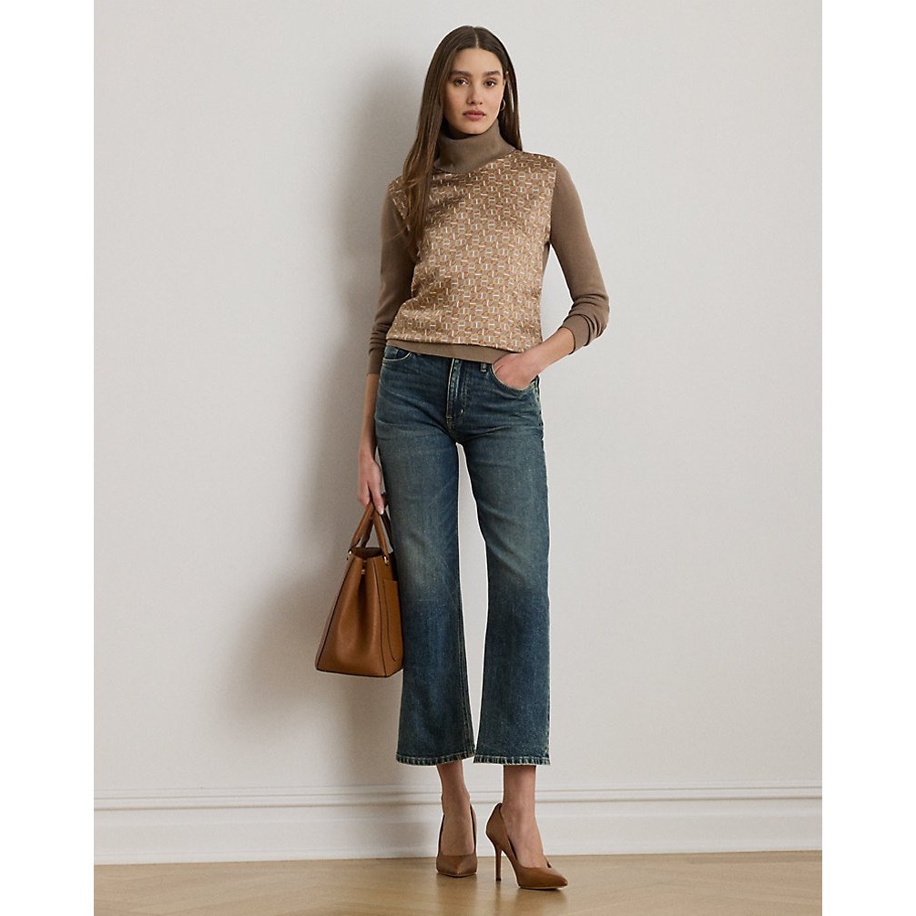 'Geo-Print Wool-Blend Turtleneck Sweater' pour Femmes