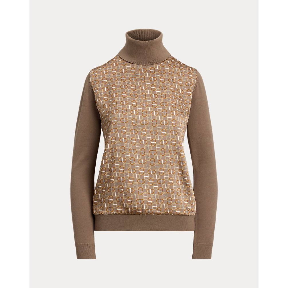 'Geo-Print Wool-Blend Turtleneck Sweater' pour Femmes