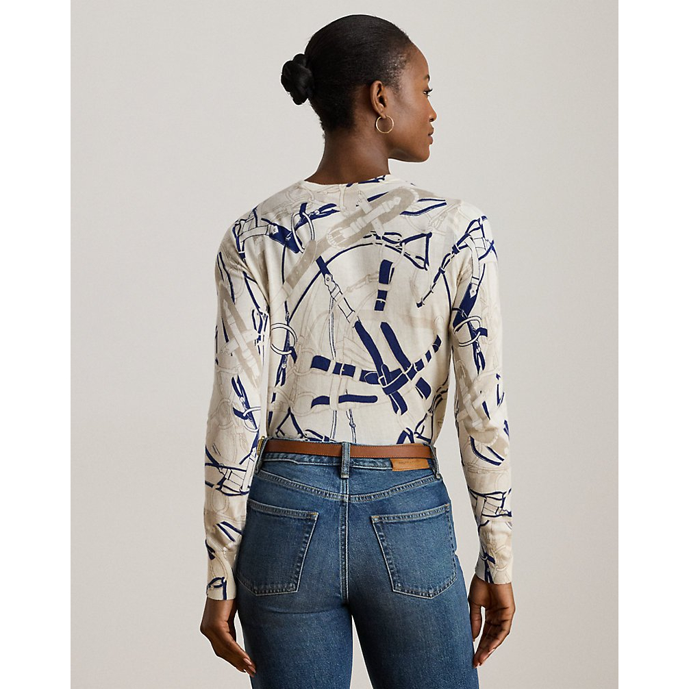 'Belting-Print Cotton-Blend Sweater' pour Femmes