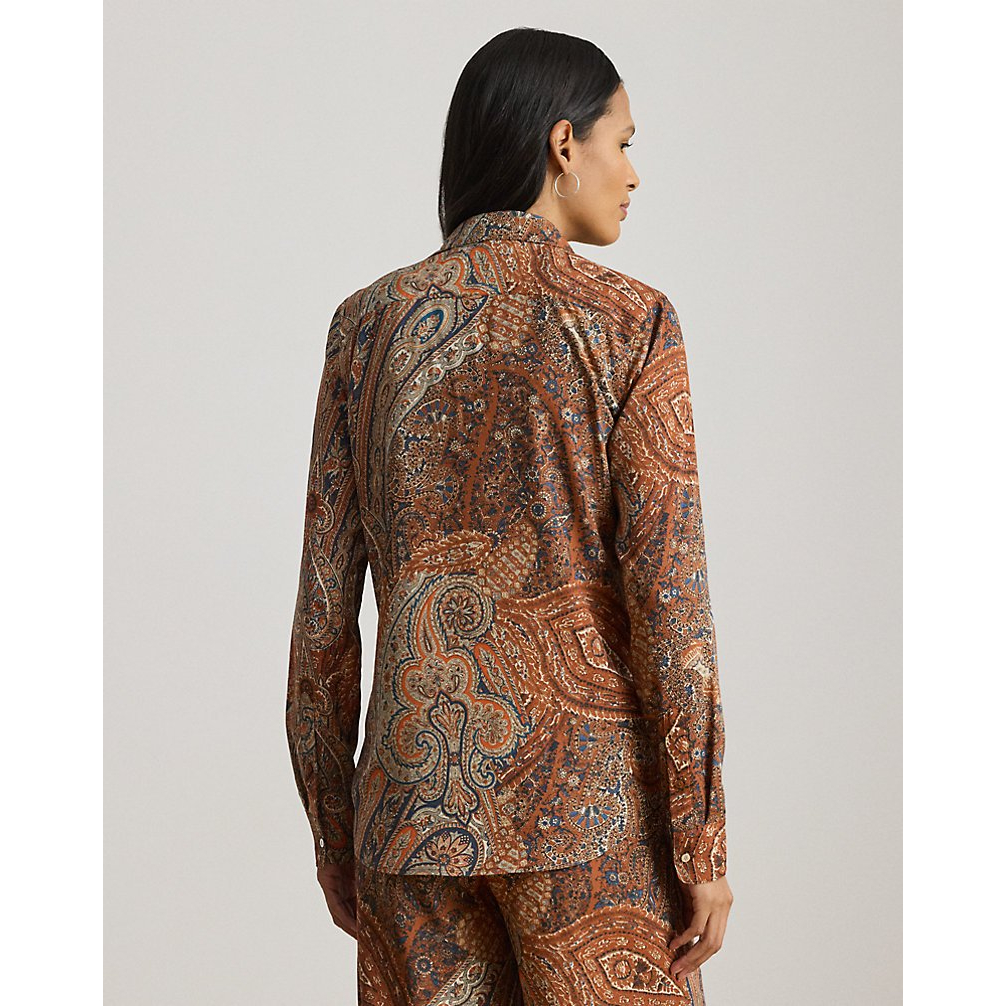 'Classic Fit Paisley Crepe Shirt' pour Femmes