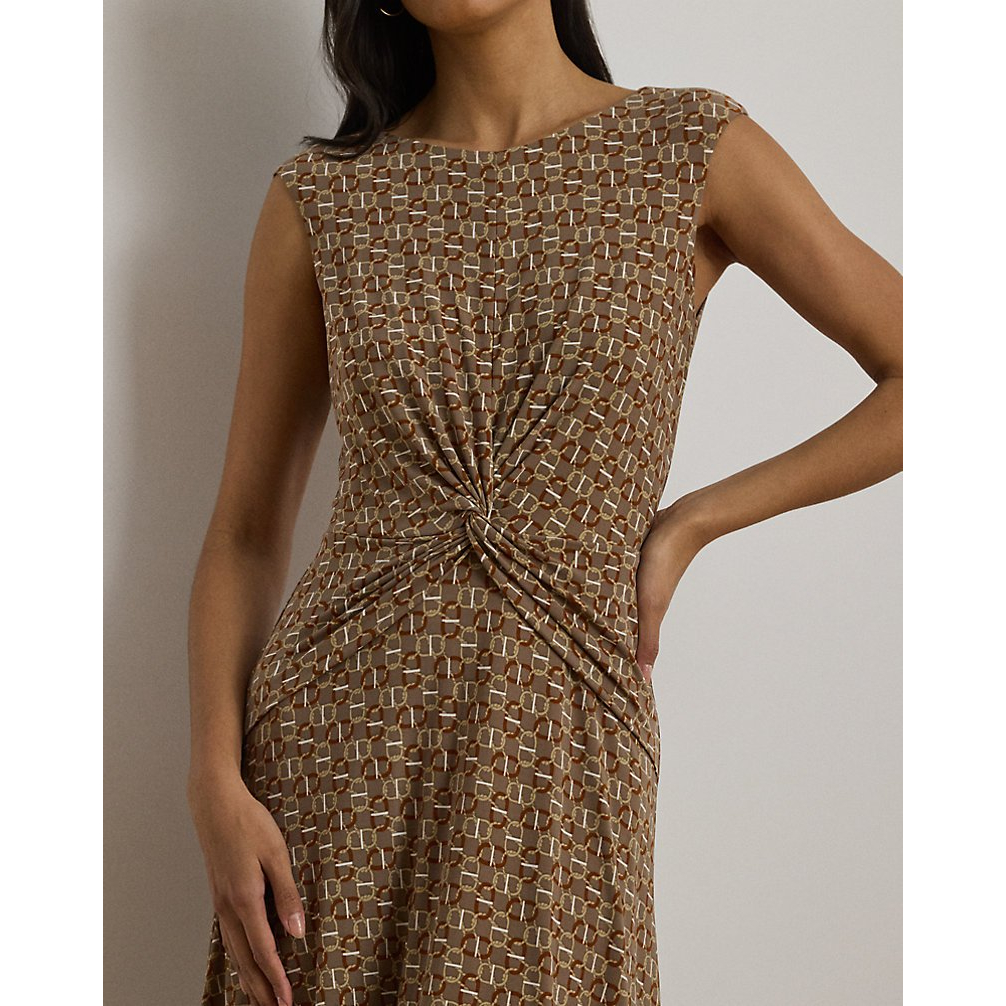 'Geo-Print Twist-Front Jersey Dress' pour Femmes