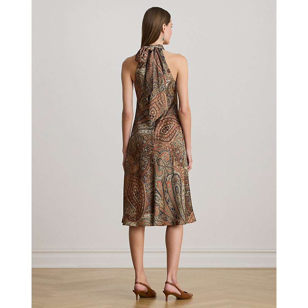 'Paisley Charmeuse Halter Cocktail Dress' pour Femmes