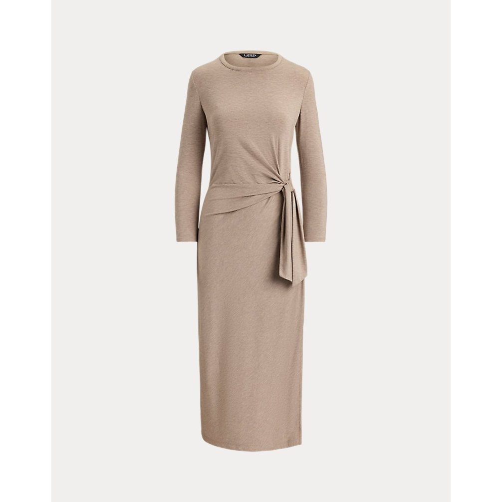 'Tie-Front Stretch Jersey Midi Dress' pour Femmes