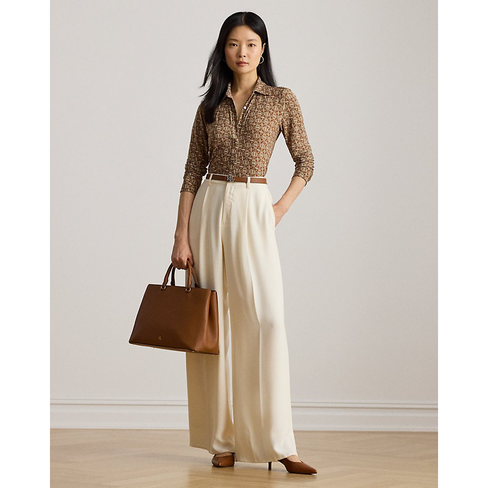 'Slim Fit Geo-Print Jersey Shirt' pour Femmes