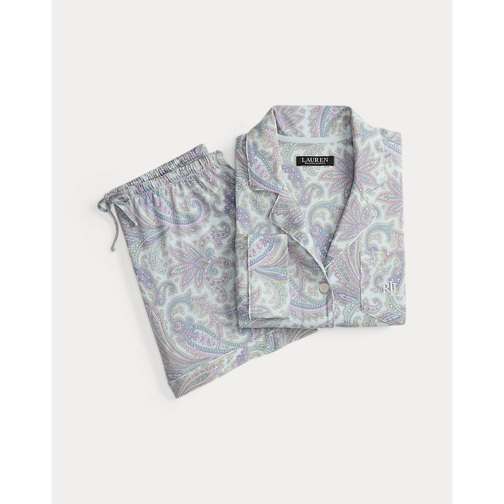 'Paisley Jersey Boxer Sleep Set' pour Femmes