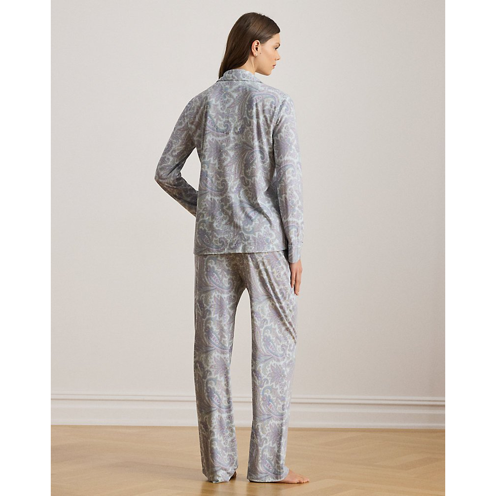 'Paisley Cotton-Blend Jersey Sleep Set' pour Femmes