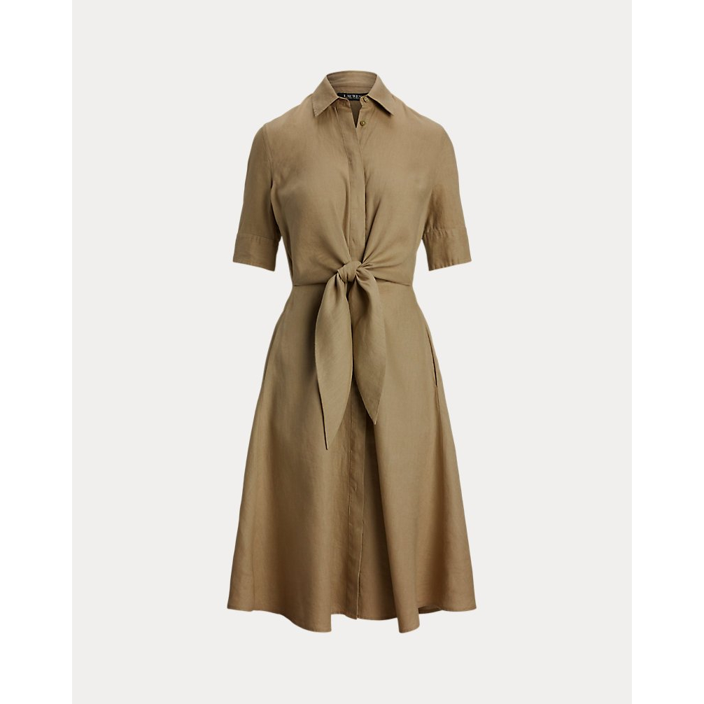 'Tie-Front Linen Shirtdress' pour Femmes