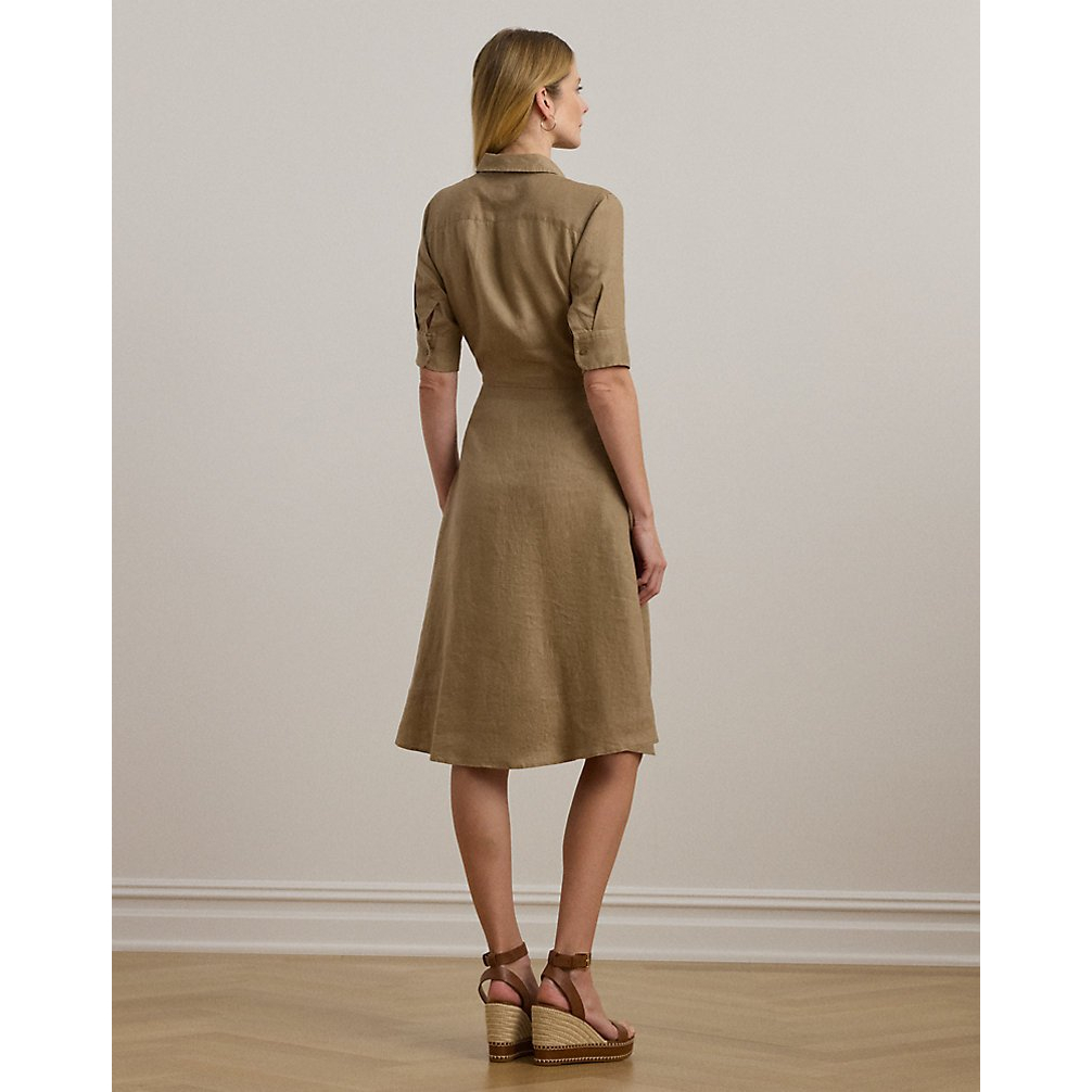 'Tie-Front Linen Shirtdress' pour Femmes