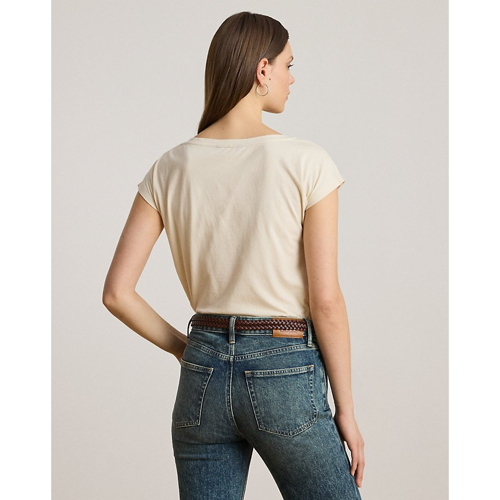 'Embroidered-Logo Cotton Jersey Tee' pour Femmes