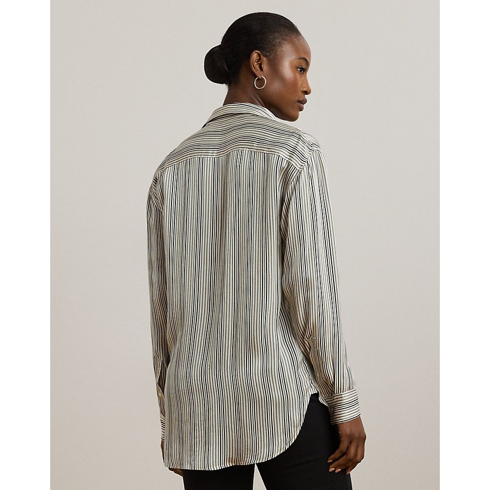 'Relaxed Fit Striped Satin Shirt' pour Femmes