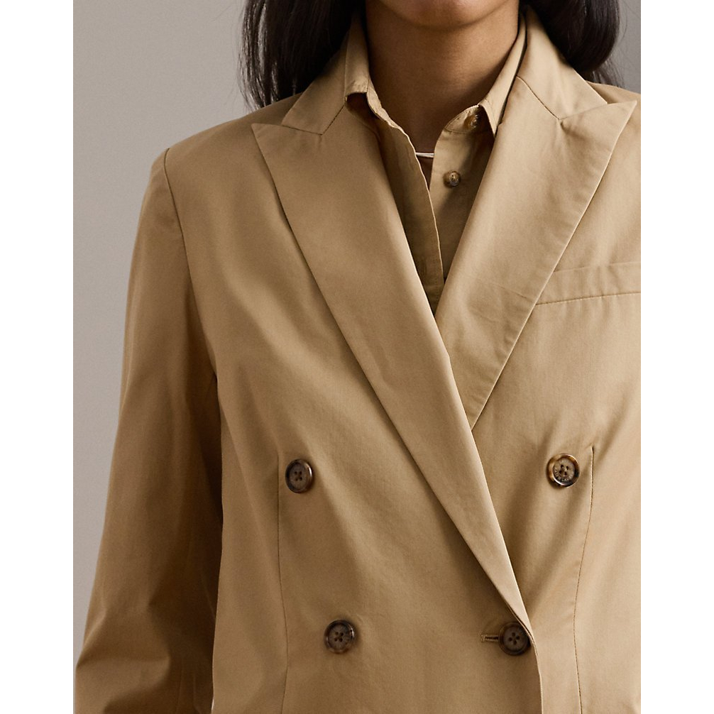 'Double-Breasted Cotton Twill Blazer' pour Femmes