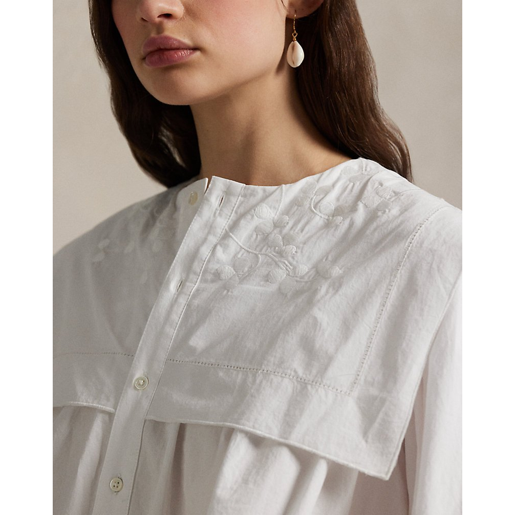 'Bib Cotton Poplin Shirt' pour Femmes