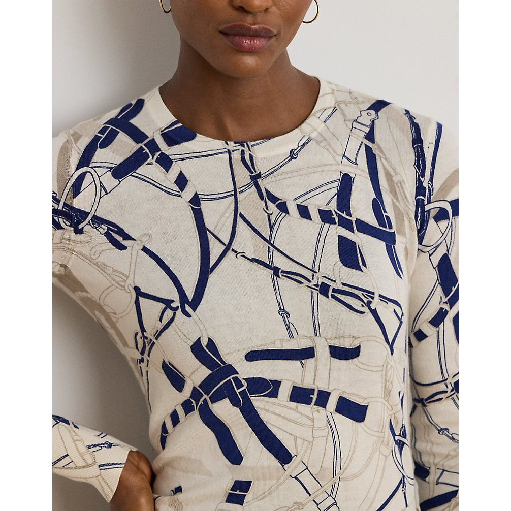 'Belting-Print Cotton-Blend Sweater' pour Femmes