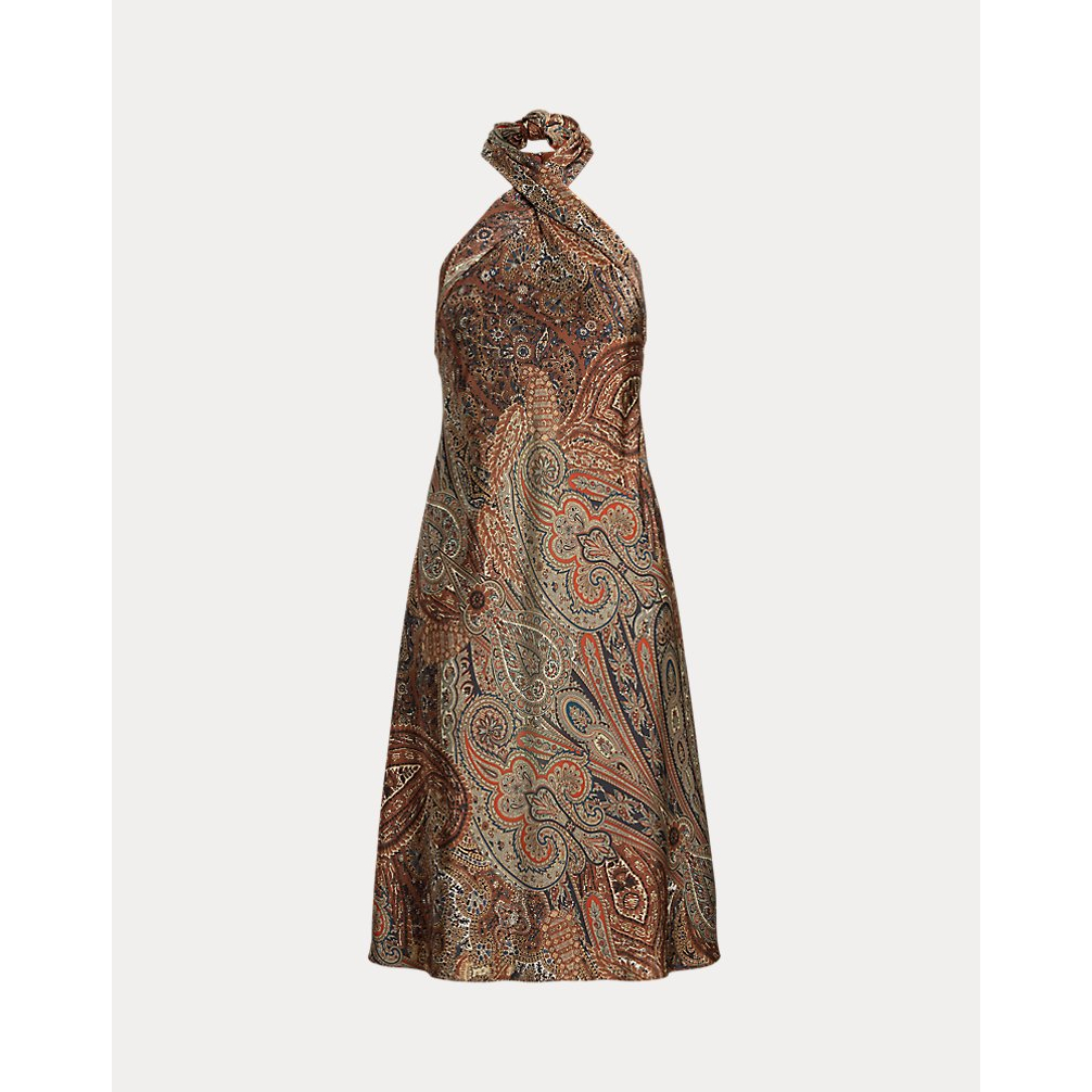 'Paisley Charmeuse Halter Cocktail Dress' pour Femmes
