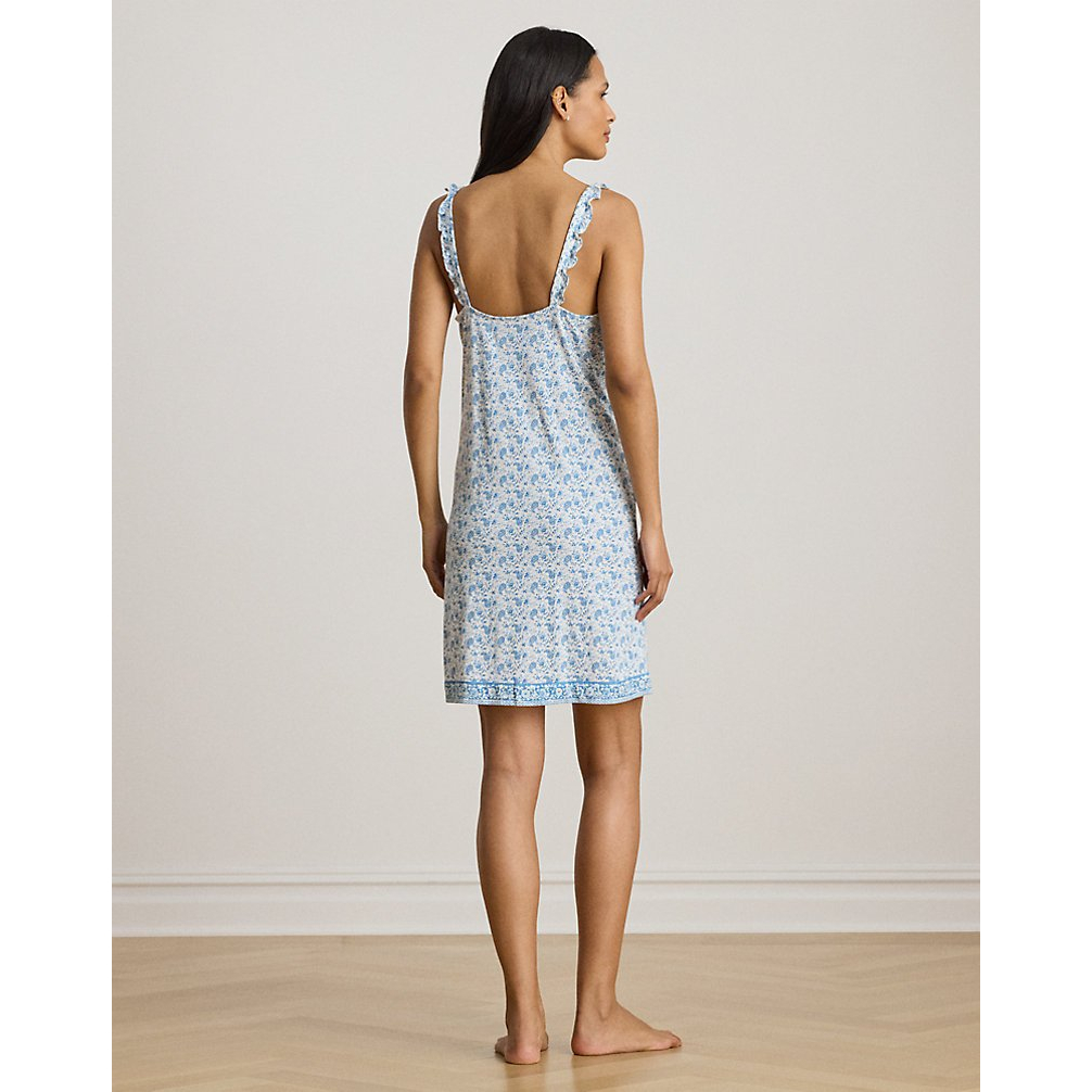 'Paisley Ruffle-Trim Jersey Nightgown' pour Femmes
