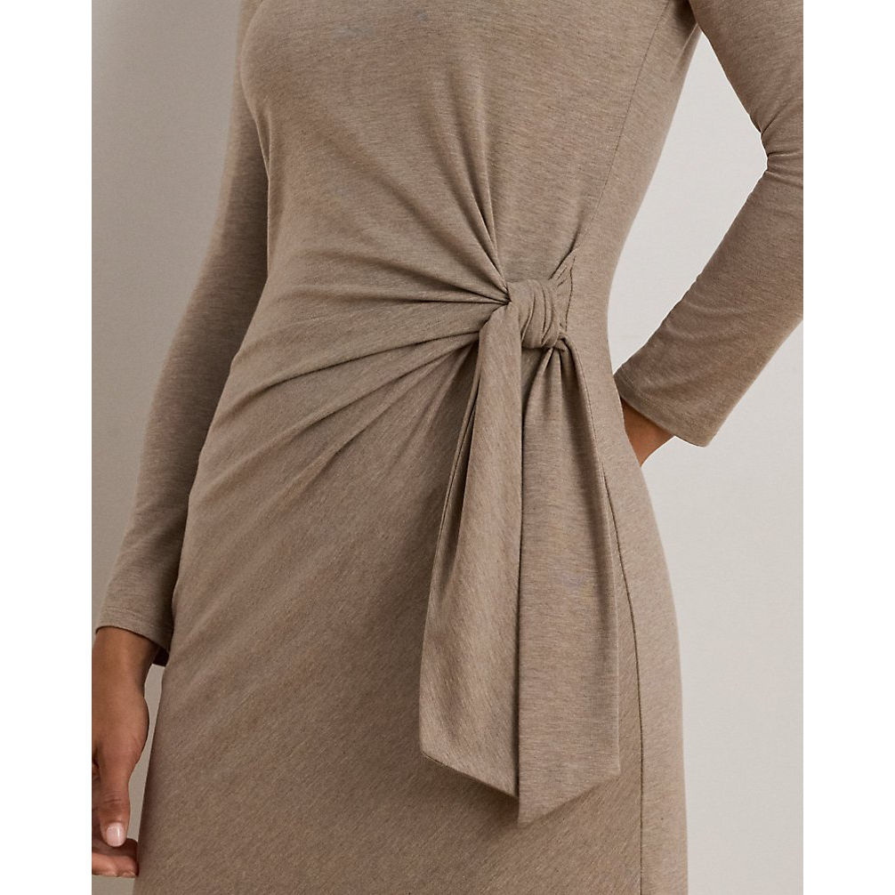 'Tie-Front Stretch Jersey Midi Dress' pour Femmes