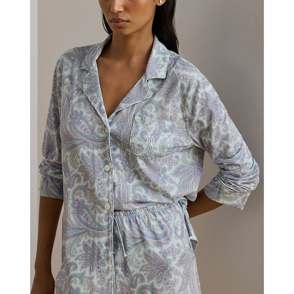 'Paisley Jersey Boxer Sleep Set' pour Femmes