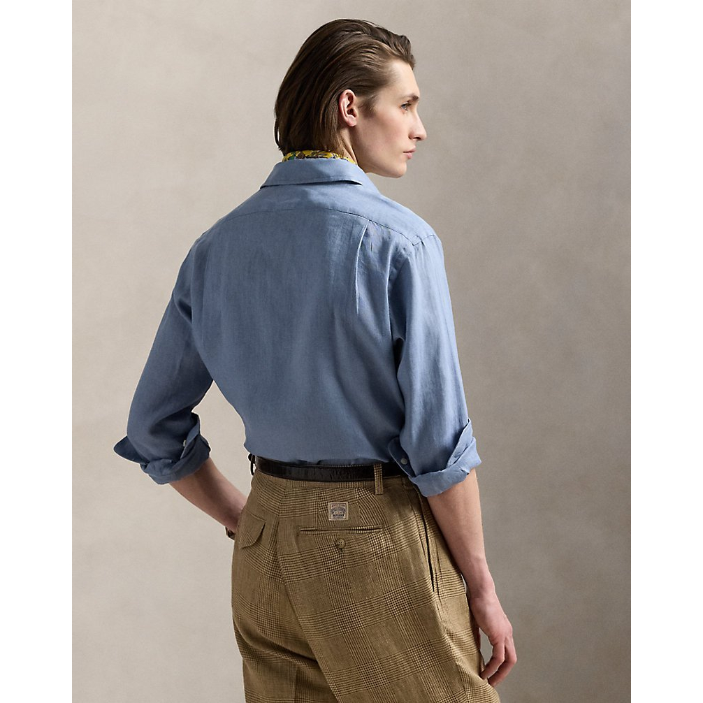 'Classic Fit Houndstooth Linen Shirt' pour Hommes