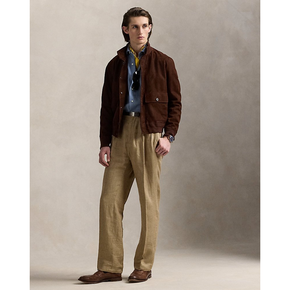 'Classic Fit Houndstooth Linen Shirt' pour Hommes