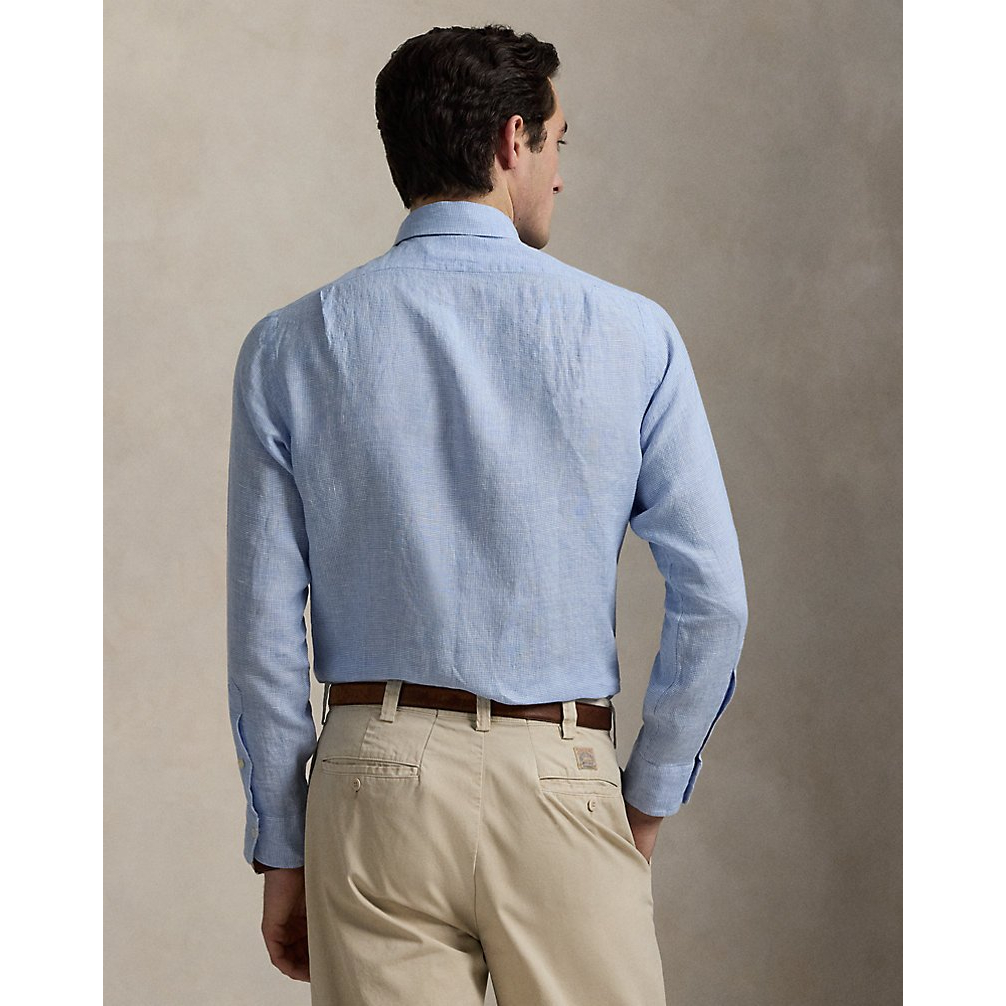 'Classic Fit Houndstooth Linen Shirt' pour Hommes