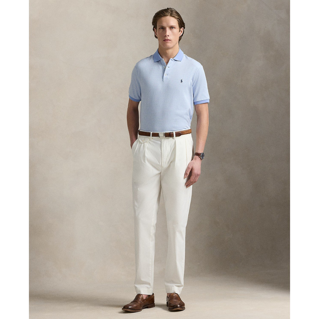 'Classic Houndstooth Jersey Polo Shirt' pour Hommes