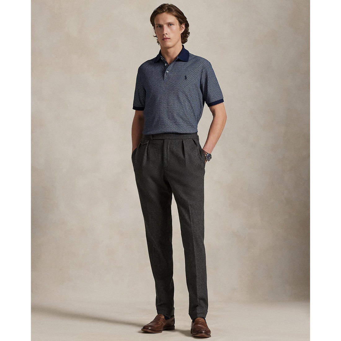 'Classic-Fit Stretch Mesh Polo Shirt' pour Hommes