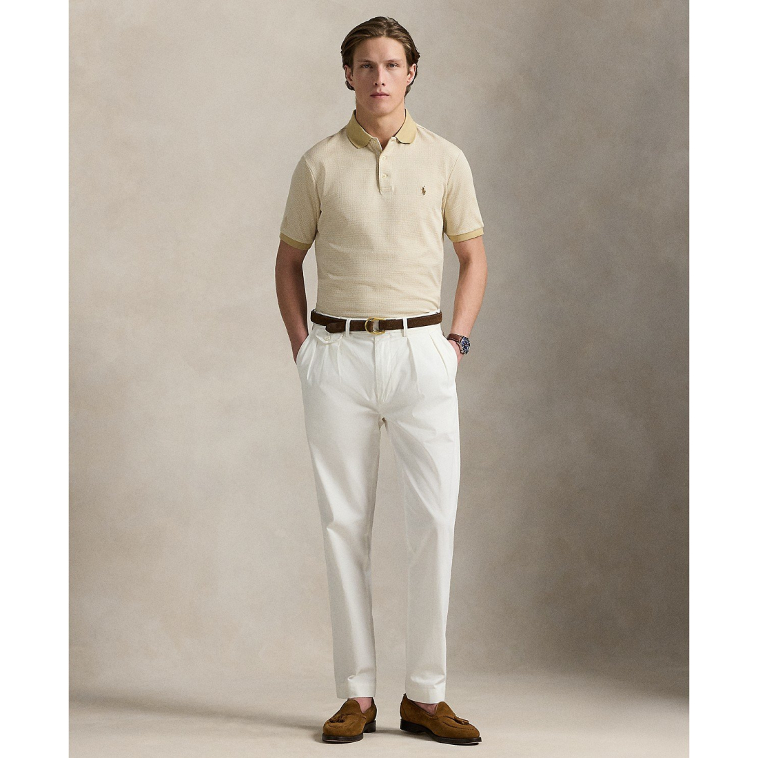 'Classic Houndstooth Jersey Polo Shirt' pour Hommes